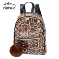 Bolsa escolar de estampa de leopardo para crianças com estampa de leopardo PU bolsa escolar